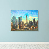 New York Skyline Canvas Afdruk (Insitu (Houten vloer))