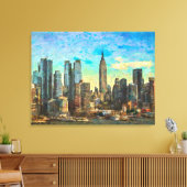 New York Skyline Canvas Afdruk (Insitu (Woonkamer))