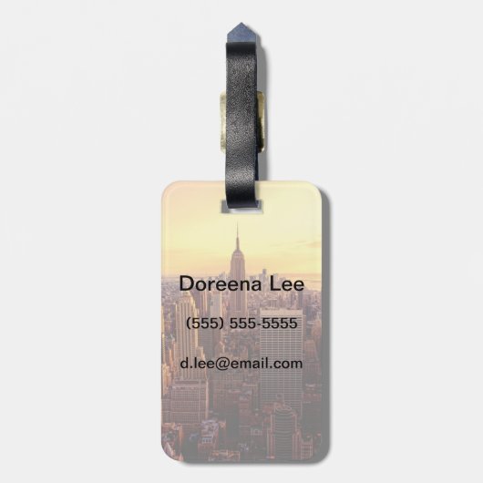 New York skyline city met Empire State Bagagelabel (Achterkant verticaal)