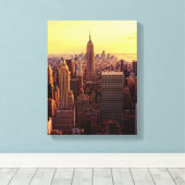 New York skyline city met Empire State Canvas Afdruk (Insitu (Houten vloer))