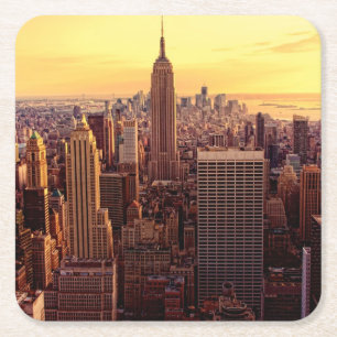 New York skyline city met Empire State Kartonnen Onderzetters