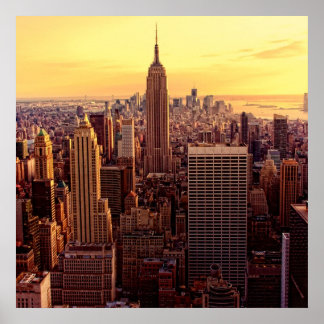 New York skyline city met Empire State Poster