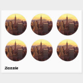 New York skyline city met Empire State Ronde Sticker (Vel)