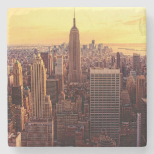 New York skyline city met Empire State Stenen Onderzetter