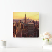 New York skyline city met Empire State Vierkante Klok (Huis)
