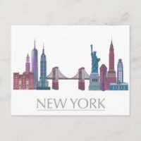 New York Skyline Colored Buildings