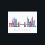 New York Skyline Colored Buildings Canvas Afdruk<br><div class="desc">New York Skyline Colored Buildings door Fab Funky. Kenmerken beroemde landmerken van New York City in sierdentonen.</div>