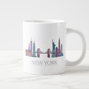 New York Skyline Colored Buildings Grote Koffiekop