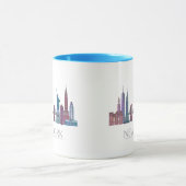 New York Skyline Colored Buildings Mok (Midden)