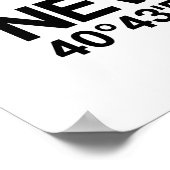 New York Skyline + Coördinaten in Roze Poster (Hoek)