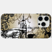 New York Skyline Damask Burnt Vines iPhone Case (Achterkant (horizontaal))