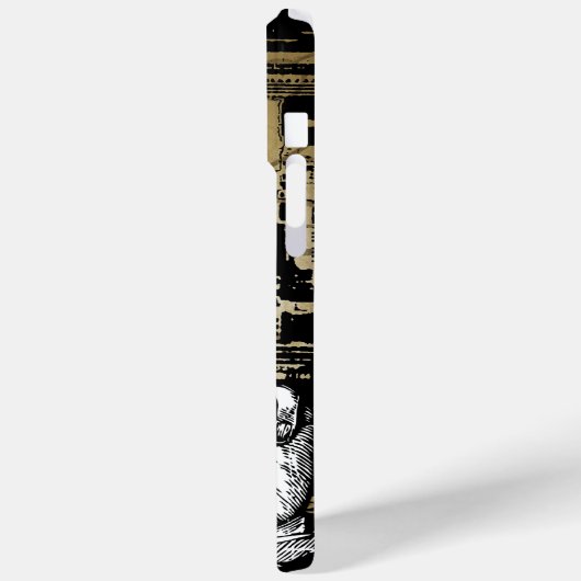 New York Skyline Damask Burnt Vines iPhone Case (Achterkant / Links)