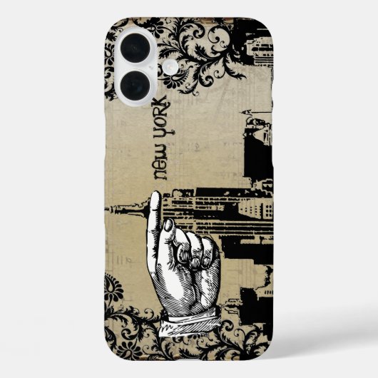 New York Skyline Damask iPhone Case (Achterkant)