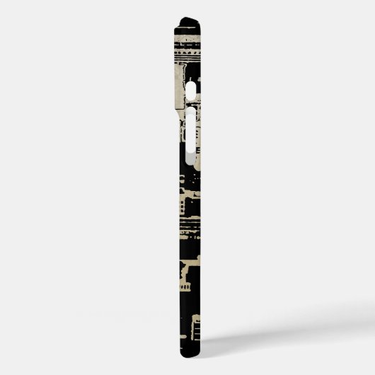 New York Skyline Damask iPhone Case (Achterkant / Links)