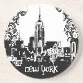 New York Skyline Damask Onderzetters (Voorkant)