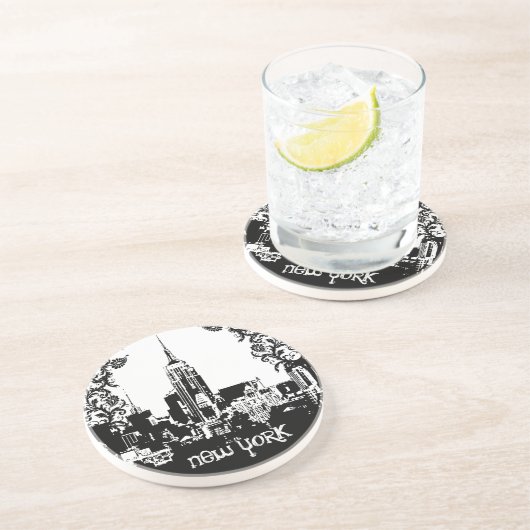 New York Skyline Damask Onderzetters (Zijkant)