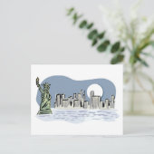 New York Skyline door Moonlight Briefkaart (Staand voorkant)