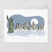 New York Skyline door Moonlight Briefkaart (Voorkant)