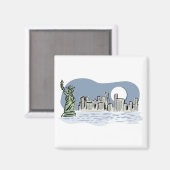 New York Skyline door Moonlight Magneet (Voorkant / Achterkant)