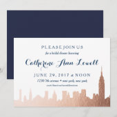 New York Skyline Faux Roos Goud Vrijgezellenfeest Kaart (Voorkant / Achterkant)