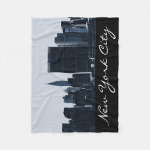 New York Skyline Fleece Blanket