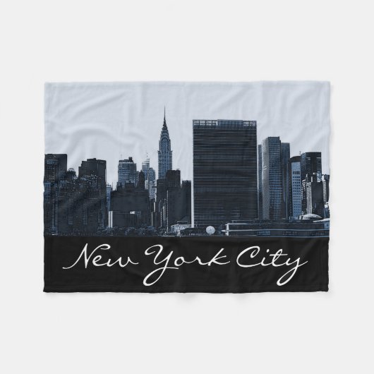New York Skyline Fleece Blanket Deken (Voorkant (Horizontaal))