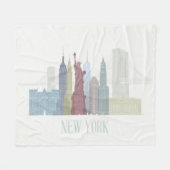 New York Skyline Fleece Deken (Voorkant (Horizontaal))