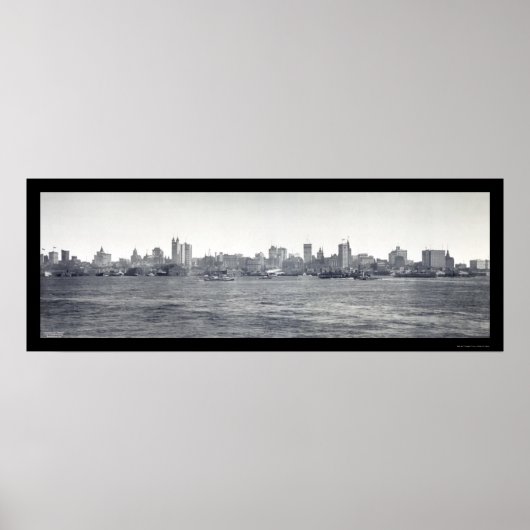 New York Skyline Foto 1900 Poster (Voorkant)