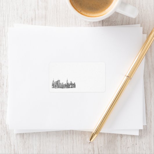 New York skyline gepersonaliseerd label (Insitu)