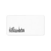 New York skyline gepersonaliseerd label (Voorkant)