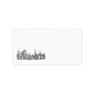 New York skyline gepersonaliseerd label