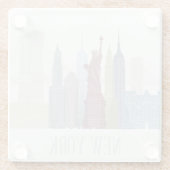 New York Skyline Glazen Onderzetter (Achterkant)