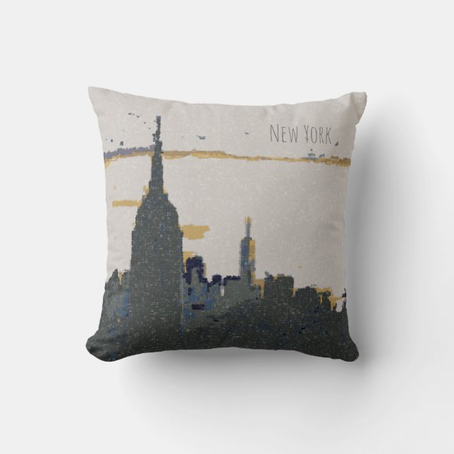 New York Skyline gooi kussen (Voorkant)