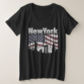 New York Skyline Grote Maat T-shirt (Design voorkant)