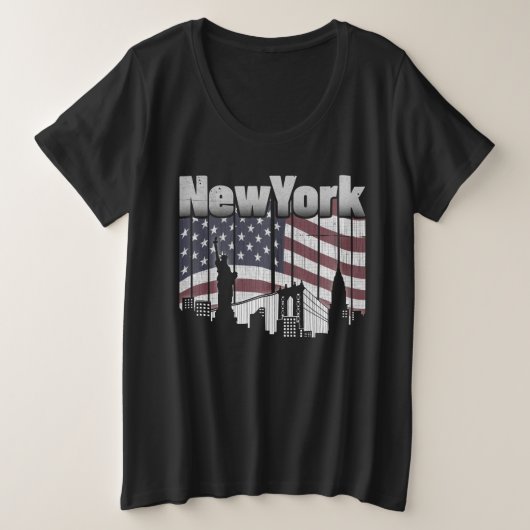 New York Skyline Grote Maat T-shirt (Design voorkant)