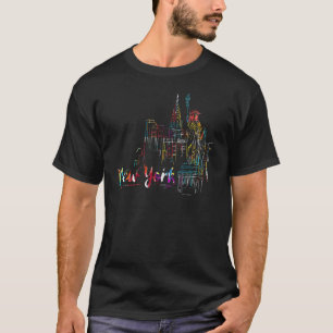 New York Skyline Heartbeat-beeld van vrijheid waar T-shirt