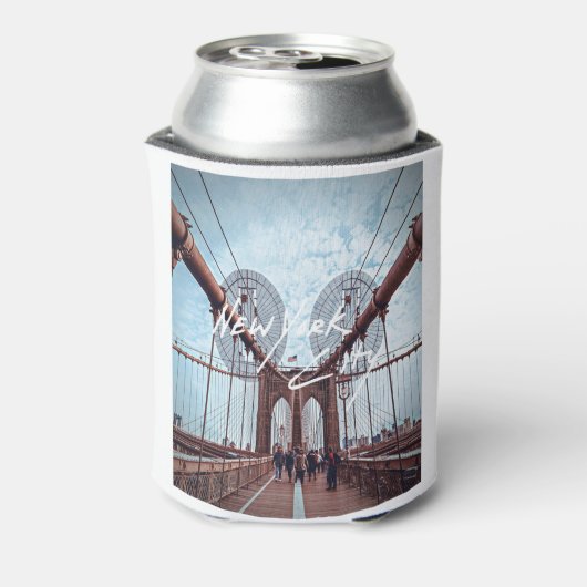 New York Skyline Heartbeat Statue of Liberty Blikjeskoeler (Blikje Achterkant)