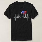 New York Skyline Heartbeat Statue of Liberty US FL T-shirt (Design voorkant)