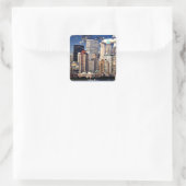 New York Skyline, Hudson River Vierkante Sticker (Tas)