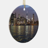 New York Skyline Hudson River World Trade Center Keramisch Ornament (Rechts)