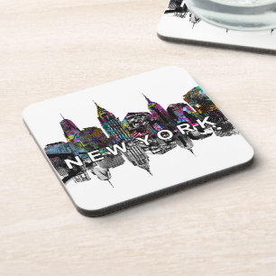 New York skyline in graffiti Beverage Coaster Bier Onderzetter
