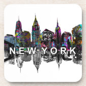 New York skyline in graffiti Beverage Coaster Bier Onderzetter (Voorkant)