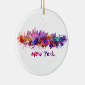 New York skyline in watercolor Keramisch Ornament (Rechts)