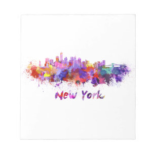 New York skyline in waterverf Notitieblok