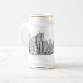 New York skyline inkt bier stein Bierpul (Voorkant links)