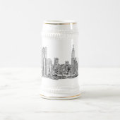 New York skyline inkt bier stein Bierpul (Center)