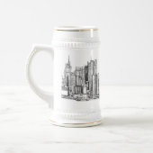 New York skyline inkt bier stein Bierpul (Links)