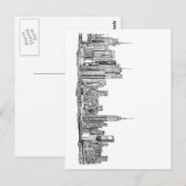 New York skyline inkt Briefkaart (Voorkant / Achterkant)