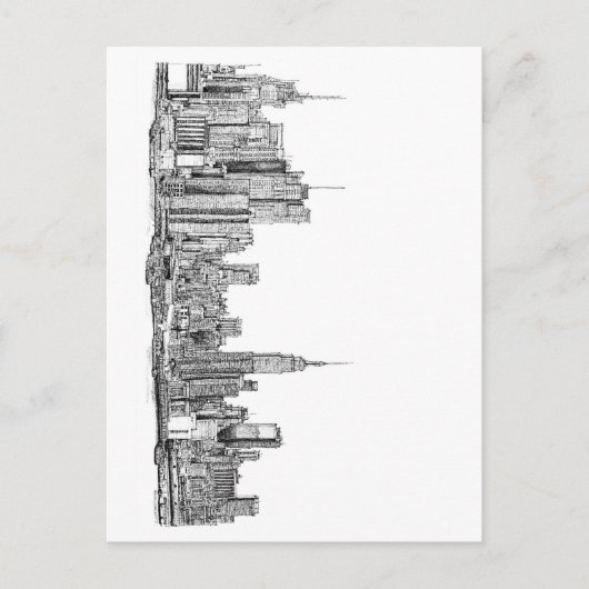 New York skyline inkt Briefkaart (Voorkant)