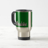 New York skyline inkt groen Reisbeker (Voorkant links)